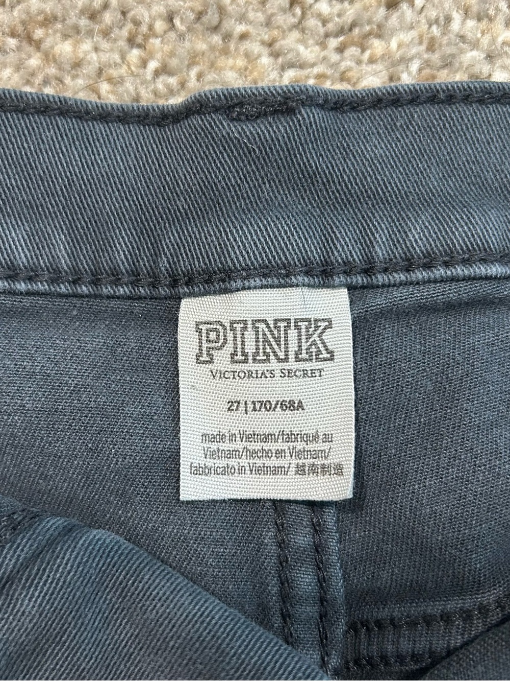 PINK Victoria's Secret Black Distressed Denim Cutoff Shorts - Picture 3 of 3